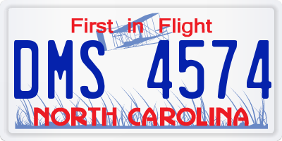 NC license plate DMS4574