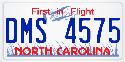 NC license plate DMS4575