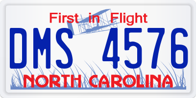 NC license plate DMS4576