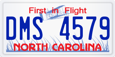 NC license plate DMS4579