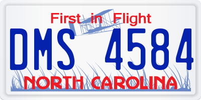 NC license plate DMS4584