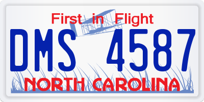 NC license plate DMS4587
