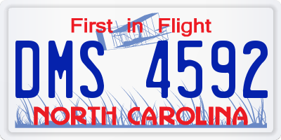 NC license plate DMS4592