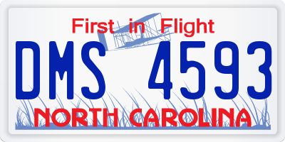 NC license plate DMS4593
