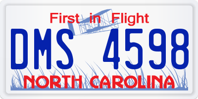 NC license plate DMS4598