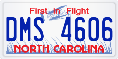 NC license plate DMS4606