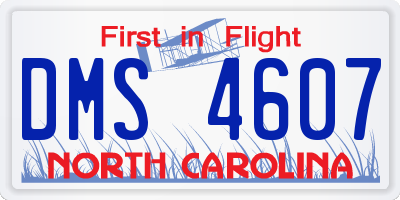 NC license plate DMS4607