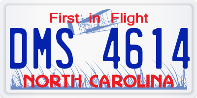 NC license plate DMS4614