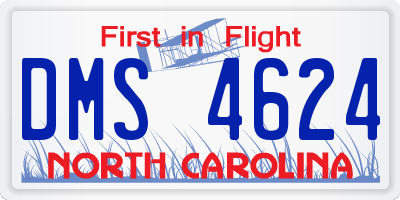 NC license plate DMS4624