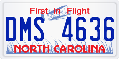 NC license plate DMS4636