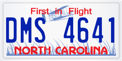 NC license plate DMS4641