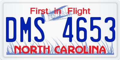 NC license plate DMS4653