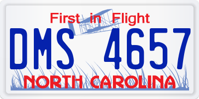 NC license plate DMS4657