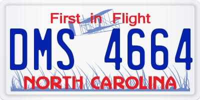 NC license plate DMS4664