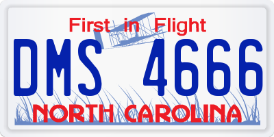NC license plate DMS4666