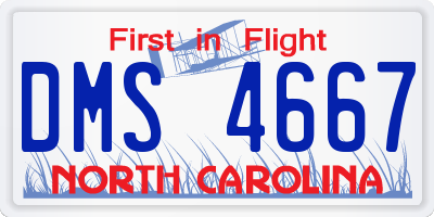 NC license plate DMS4667