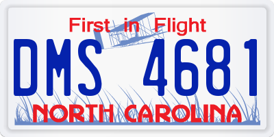 NC license plate DMS4681