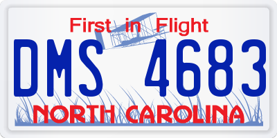 NC license plate DMS4683