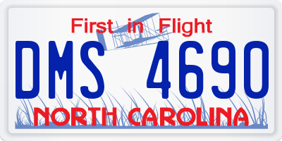 NC license plate DMS4690