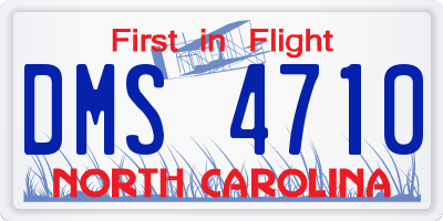 NC license plate DMS4710