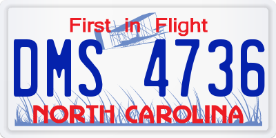 NC license plate DMS4736