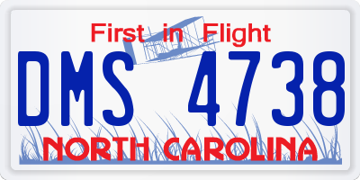 NC license plate DMS4738