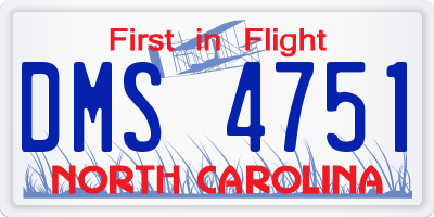 NC license plate DMS4751