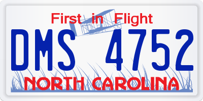 NC license plate DMS4752