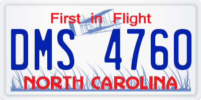 NC license plate DMS4760
