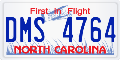 NC license plate DMS4764