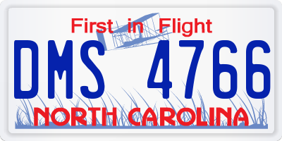 NC license plate DMS4766