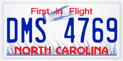 NC license plate DMS4769