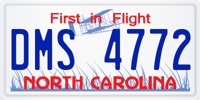 NC license plate DMS4772