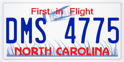NC license plate DMS4775
