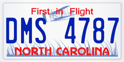 NC license plate DMS4787