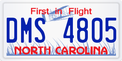 NC license plate DMS4805