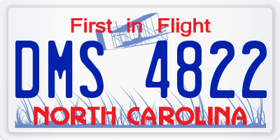 NC license plate DMS4822