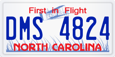 NC license plate DMS4824