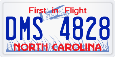 NC license plate DMS4828