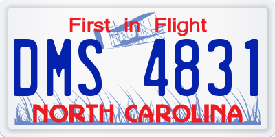 NC license plate DMS4831