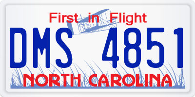 NC license plate DMS4851