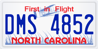 NC license plate DMS4852