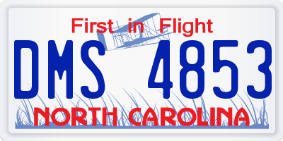NC license plate DMS4853