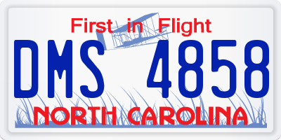 NC license plate DMS4858