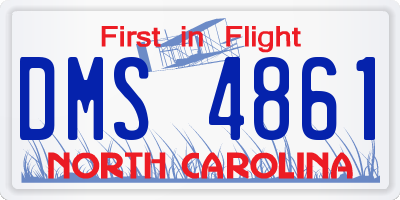 NC license plate DMS4861