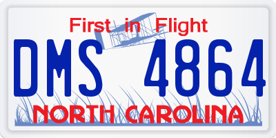 NC license plate DMS4864