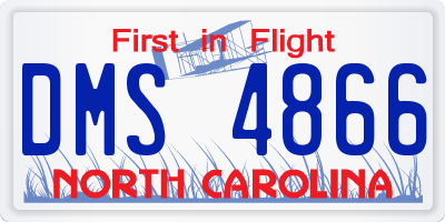 NC license plate DMS4866