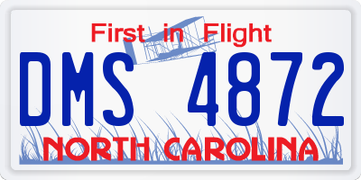 NC license plate DMS4872