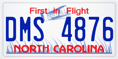 NC license plate DMS4876