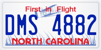 NC license plate DMS4882